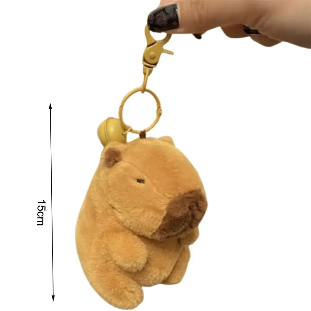 Cute Doll Capybara Plush Keychain Soft Doll Plush Gift Stuffed Simulation Capibara Animal Capy Guinea Pig Anime Fluffty Toy