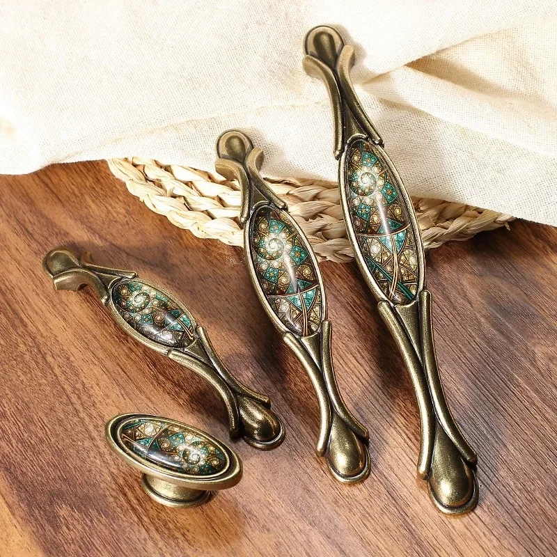 Chinese Classical Crystal Cabinet Pulls, Furniture Hardware Drawer Wardrobe Door Handles