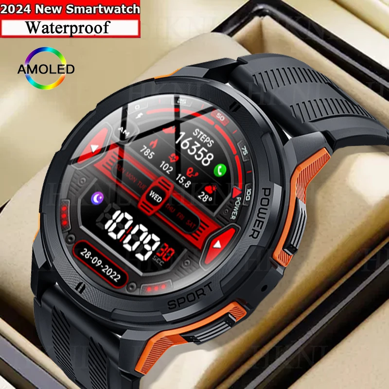 

New Smart Watches For Men AMOLED Screen 1.43" 1ATM Waterproof Heart Rate Monitor Sports Smartwatch Blue Tooth Call Women Fitness