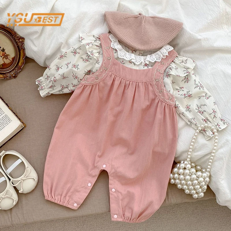 

Autumn Newborn Kids Baby Girls Embroider Rompers Infant Baby Girls Long Sleeve Cute Printing Rompers Clothes 0-3Yrs