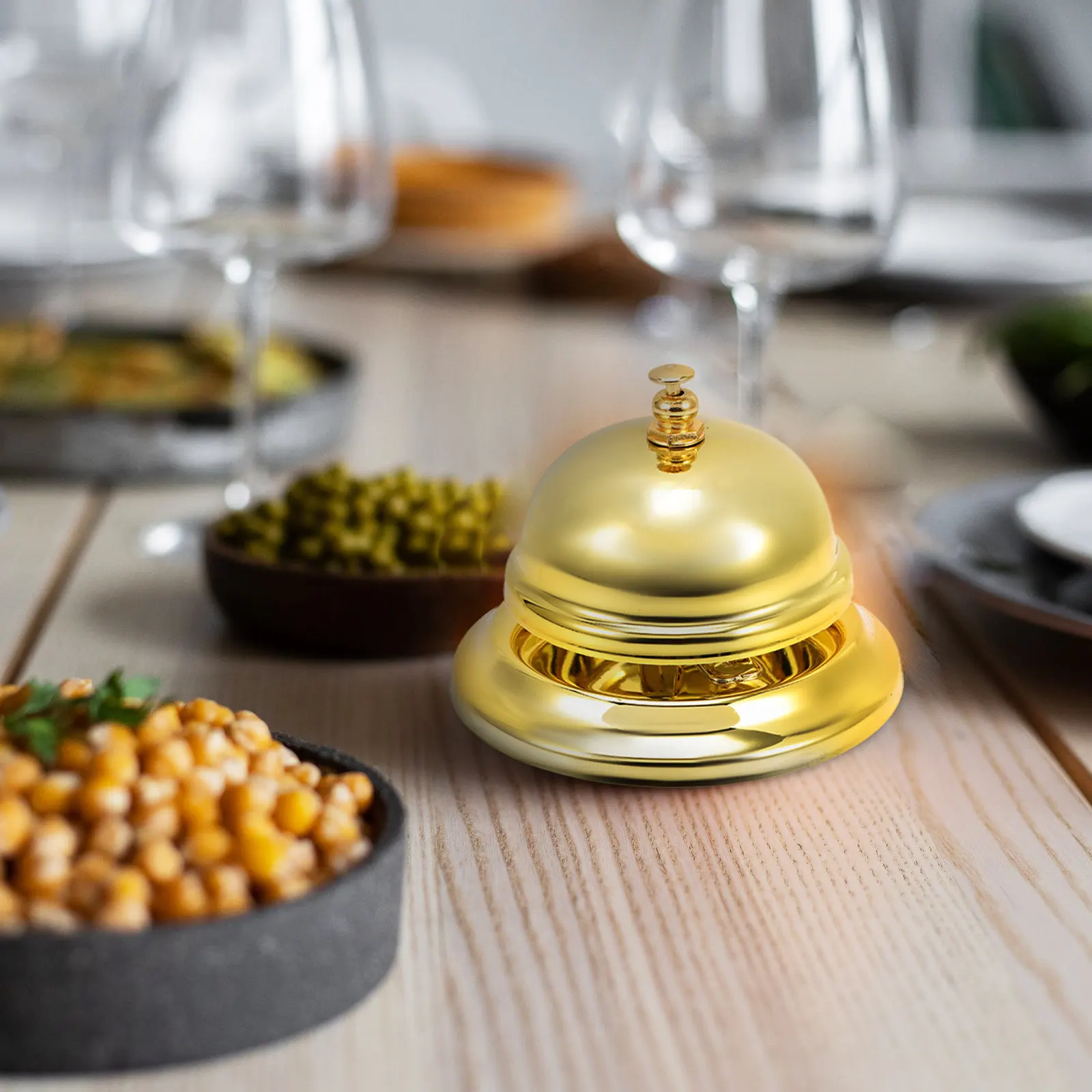 Alloy Hand Pressing Call Bell Loud Ringing Service Bell for Restaurant Bar Hotel Coffee Shop Game Reflex Desk