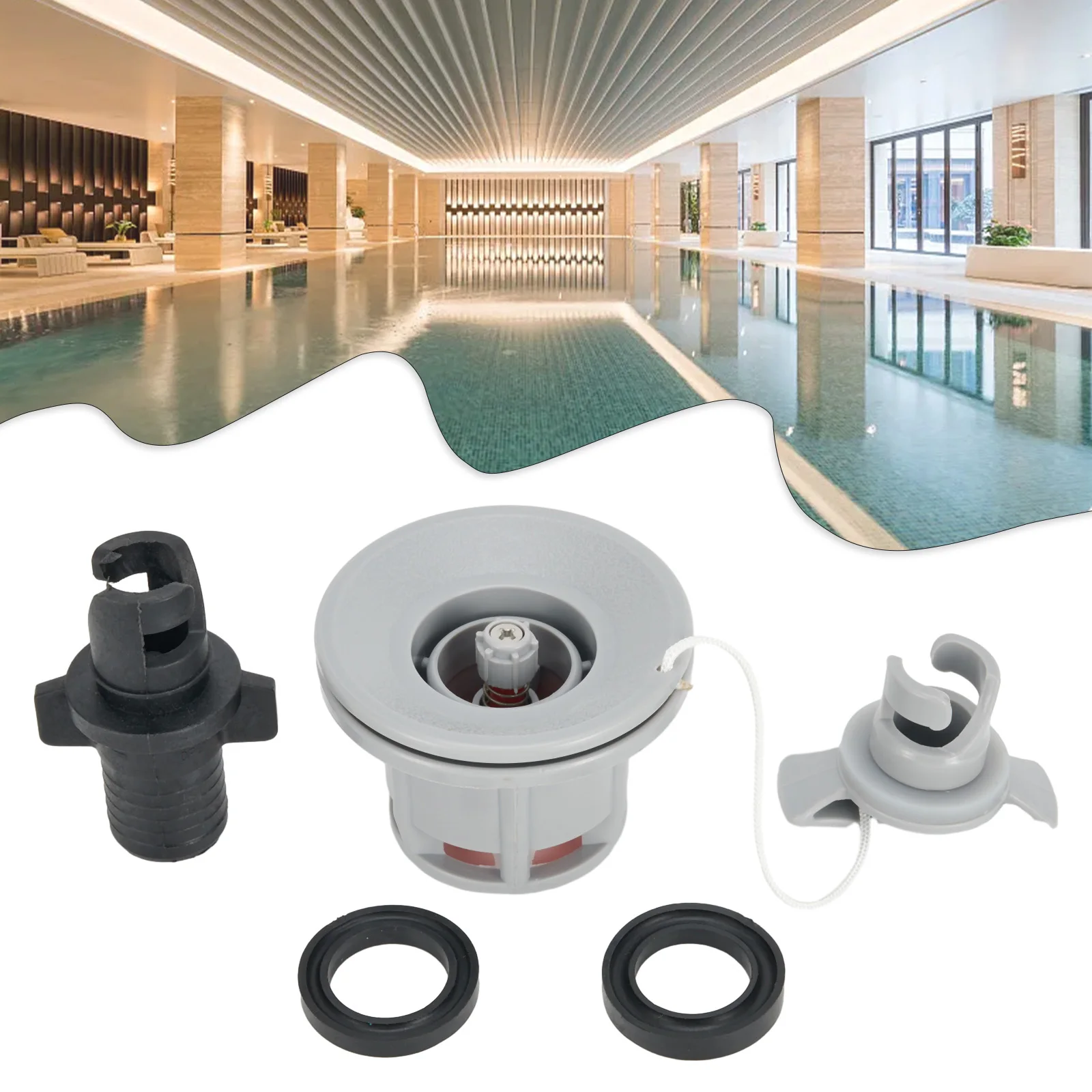 

For Kayaks Valve Accessories Air Valve Adapter Assault Boat Black Gray Eight Holes Assault Boat Binaural Connector
