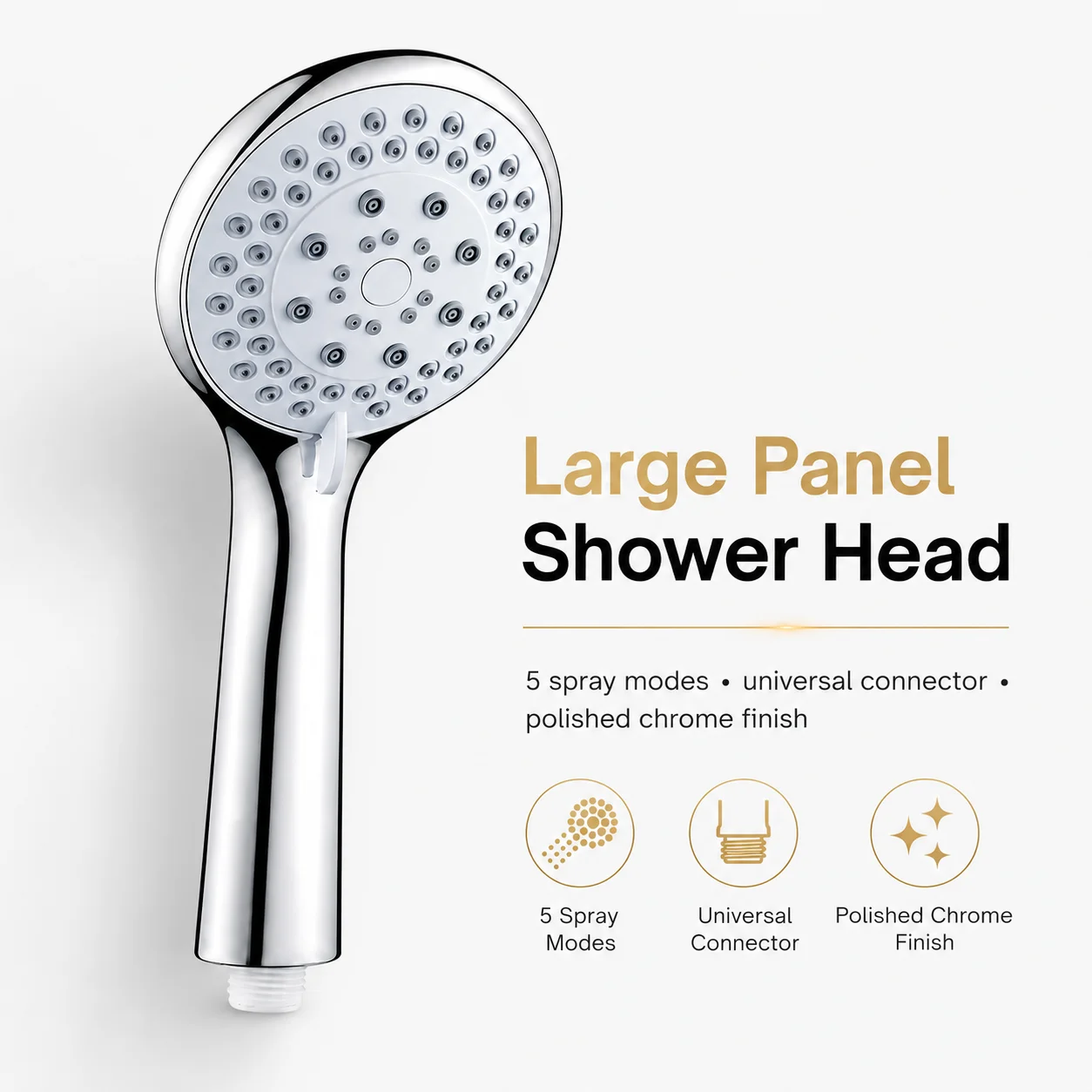 High Pressure Handheld Shower Head Large Flow Rainfall Showerhead Bathroom Sprayer Nozzle G1/2 3
