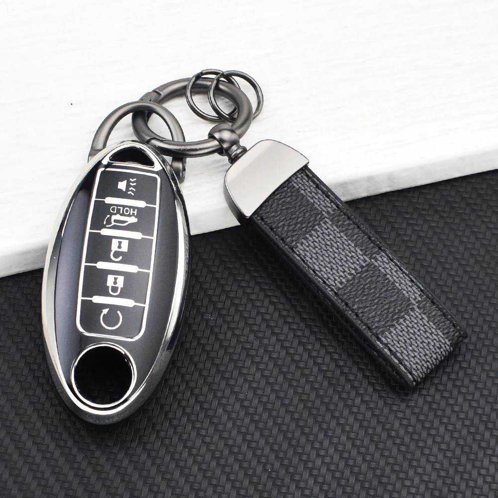 5 Buttons Tpu Car Key Case Cover for Nissan X Trail T32 2020 Rogue Patrol Murano Htrail Maxima Auto Keyless Remote Fob Holder