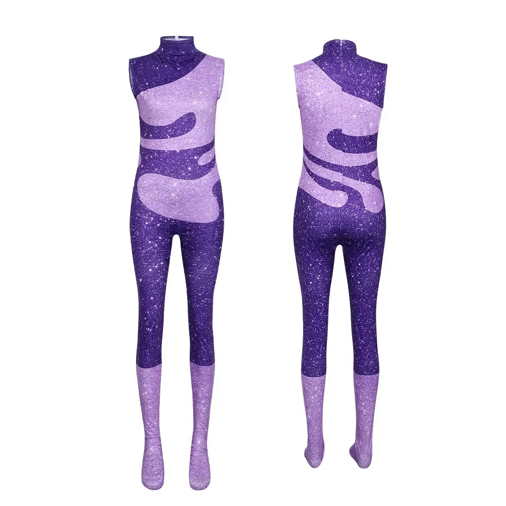 Gazelle Cosplay Costume Purple Plush Coat Jacket Cartoon Zoo 2 Movie Women Girls Halloween Christmas Outfits Dress Up Clothes view 5