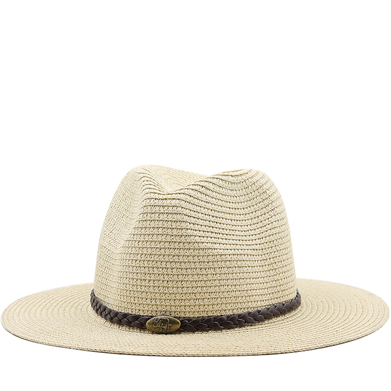 

Panama Hat Summer Sun Hats for Women Man Beach Straw Hat for Men UV Protection Jazz Fedora chapeau femme