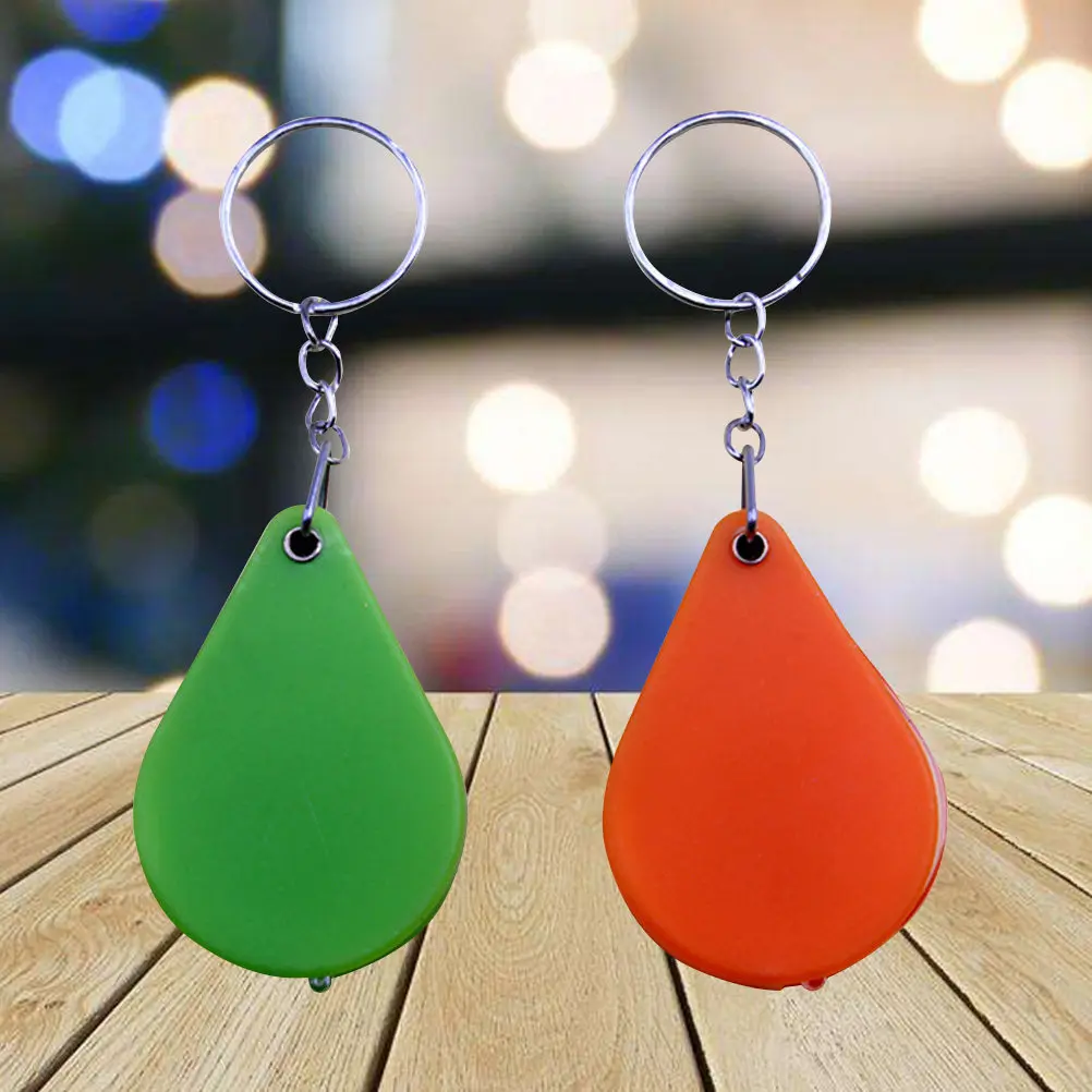 2Pcs Magnifier Keychain Foldable Mini Loupe Keyring Hd Acrylic Lens Dust-Proof Portable for Antiques Exploration Jewelry