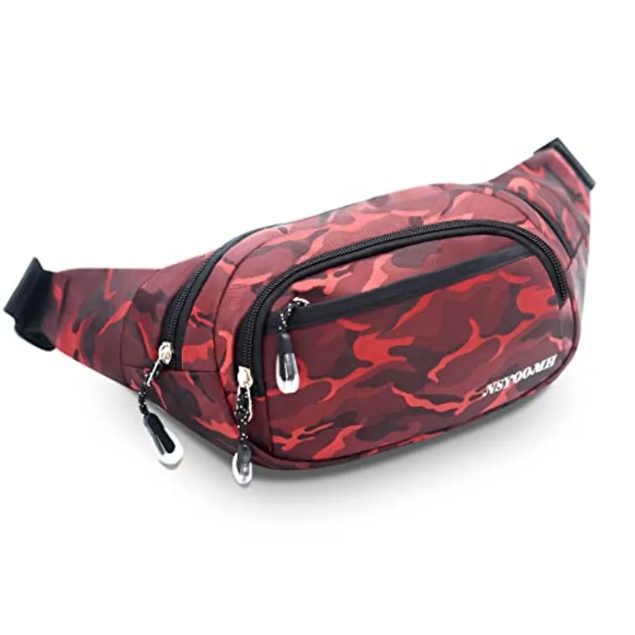 

Crossbody Fanny Packs for Women, 5-Zipper Pockets Water Resistant Practical Waist Bag, for Outdoor Running Cycling Sports Trave