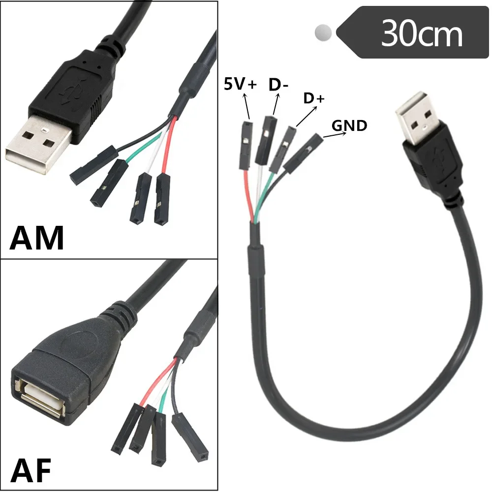 

USB2.0 to Dupont female 1P line 4 holes Dupont female head to Dupont 2.0 to wire USB2.0 conversion line