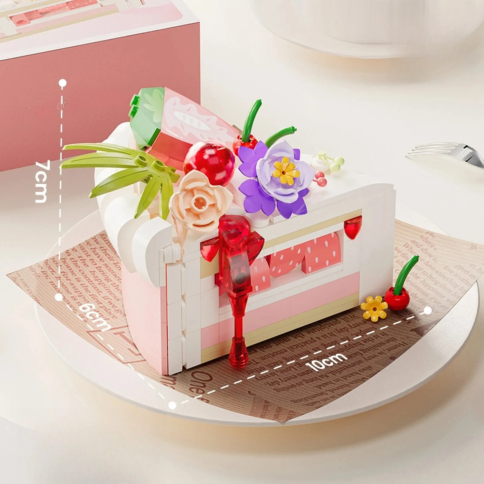 Stacking Blocks Birthday Cake Handmade Desserts Compatible with Lego Cake Building Block Toys, A Gift for Girls Stacking Blocks