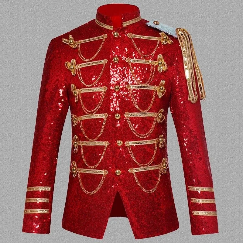 

XX530Sequined metal casual wear rock band performance wear suit