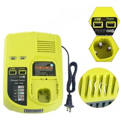 3A 12V-18V Lithium-Ion and Ni-Mh/Ni-Cd Replacement Charger for Ryobi ONE+ P104 P105 P107 P108 BCL1418 Rechargeable Battery