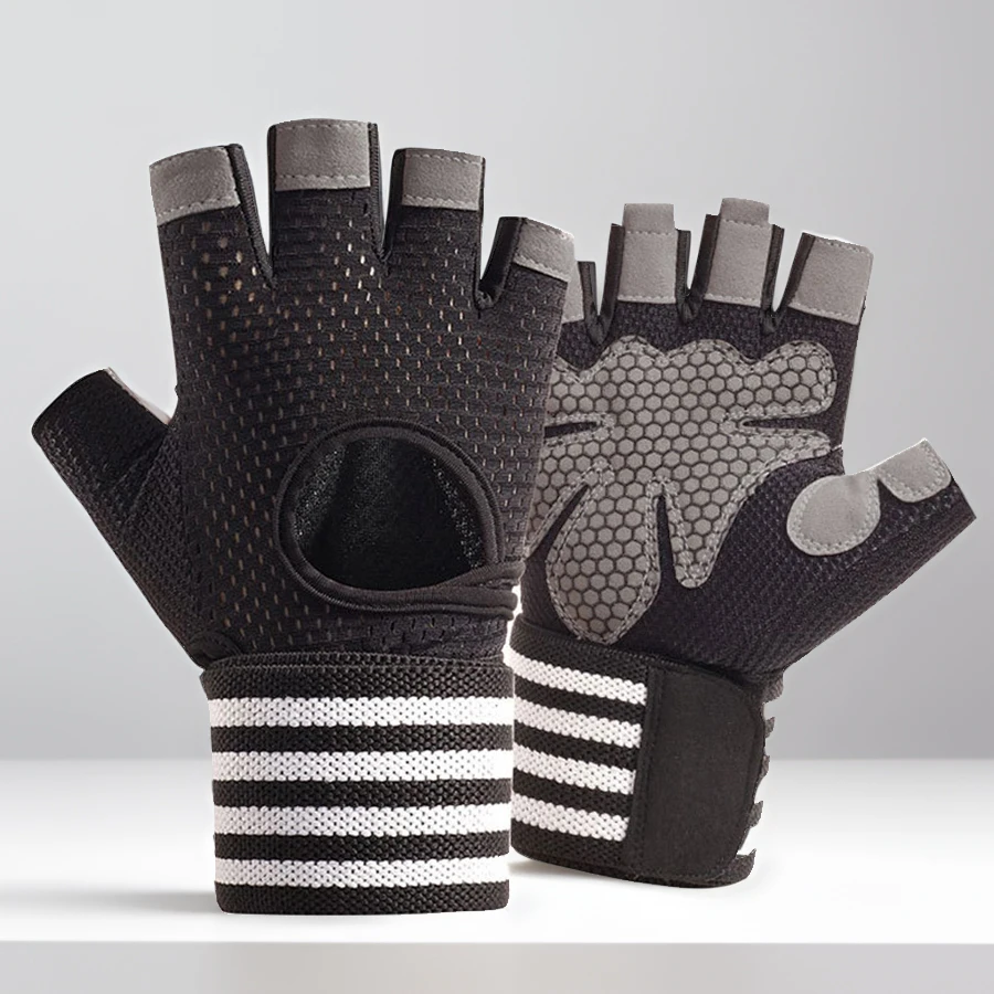 Weight Lifting Gloves Wrist Support Anti-Slip Breathable Gym Gloves  Wrist Palm Protection for Workout Fitness Train Weightlift