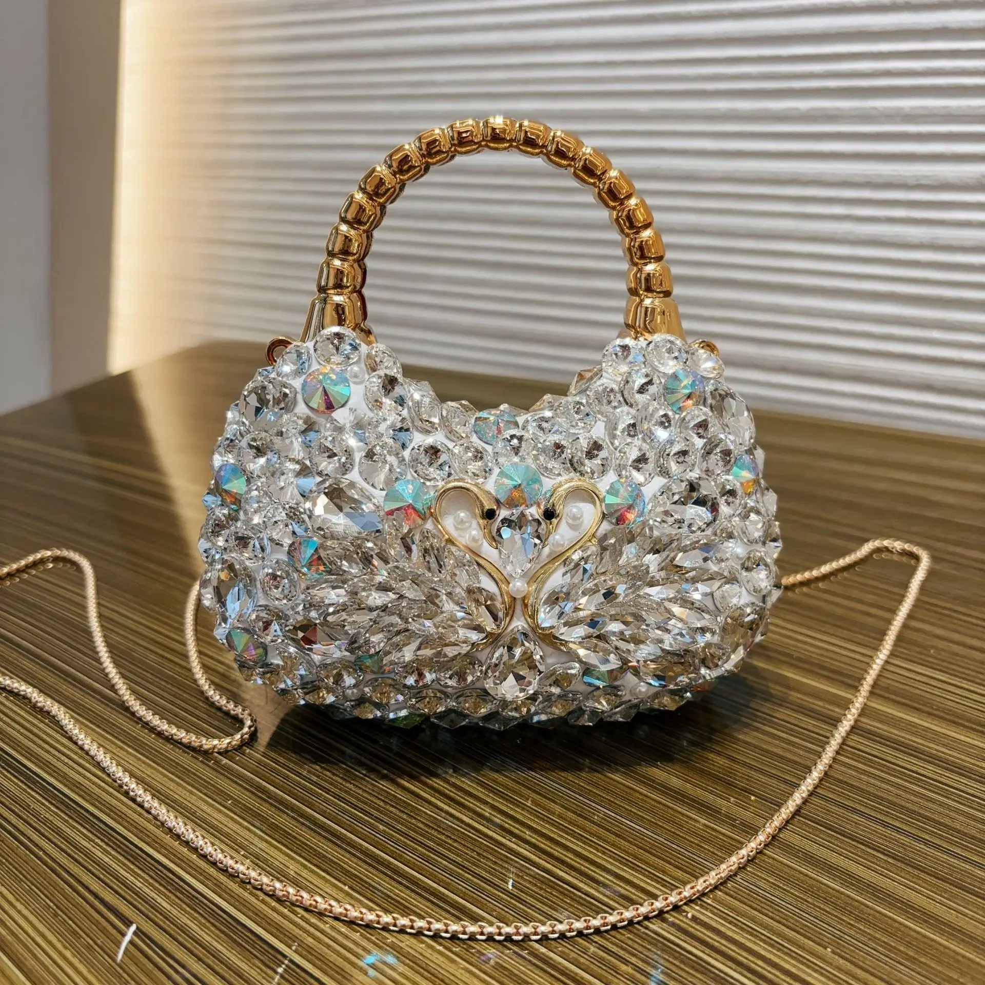 

Original Designer Brand Diamond Acrylic Bag Fashion Set Diamond Shoulder Crescent Ladies Dinner Bags for Women