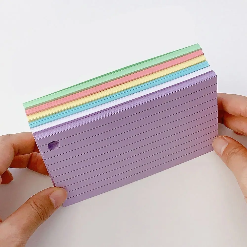 50Pcs Binder Horizontal Line Memo Book Loose-Leaf Index Cards Flash Cards Small Revision Cards for Study Office NotePads