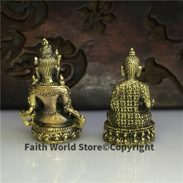 2PCS # travel pocket altar Safety efficacious Protection # small Tibetan Buddhism the Medicine Buddha Amitabha Buddha statue