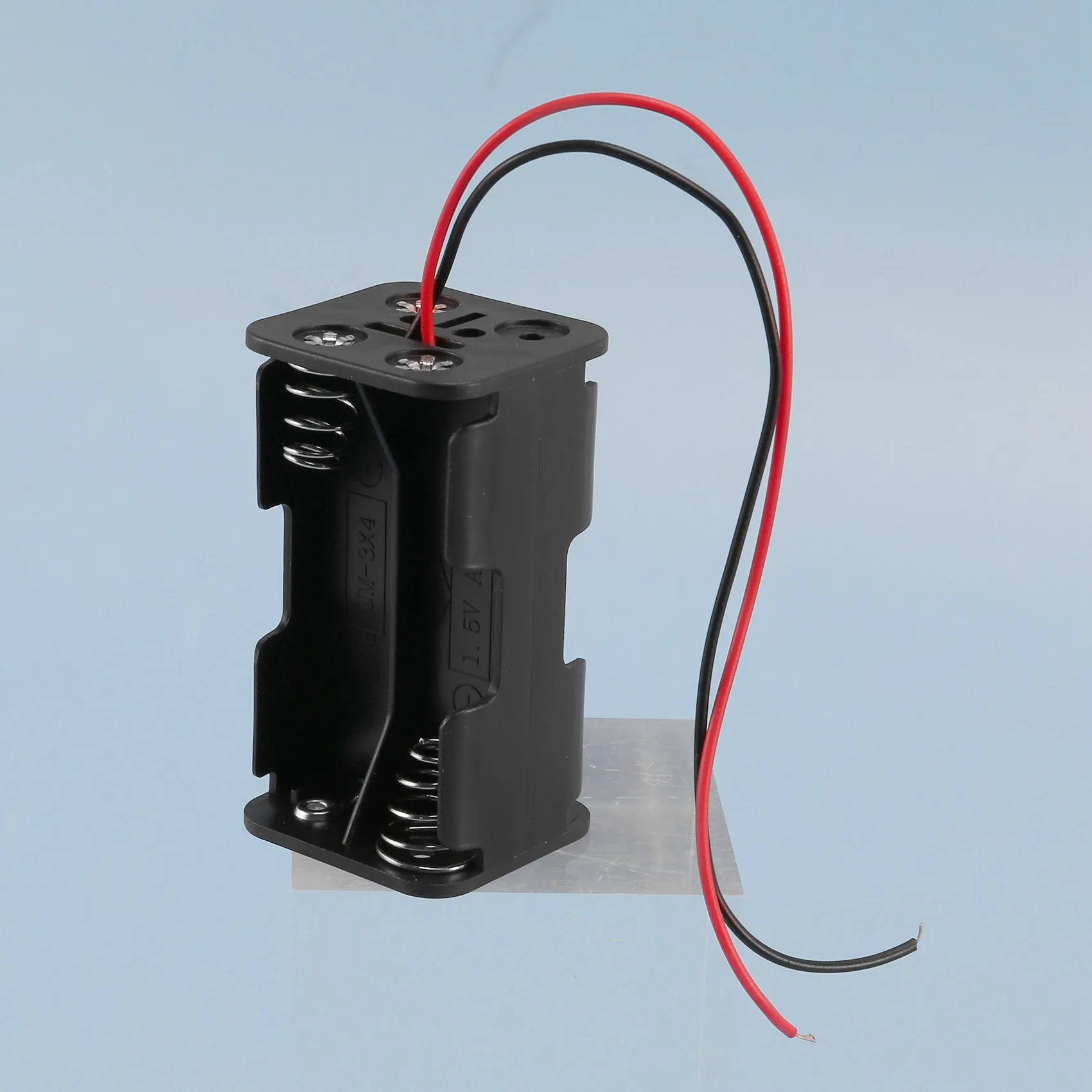 A26P Black Tow Layers 4 x 1.5V AA Batteries Battery Holder Case Box w Wire Leads