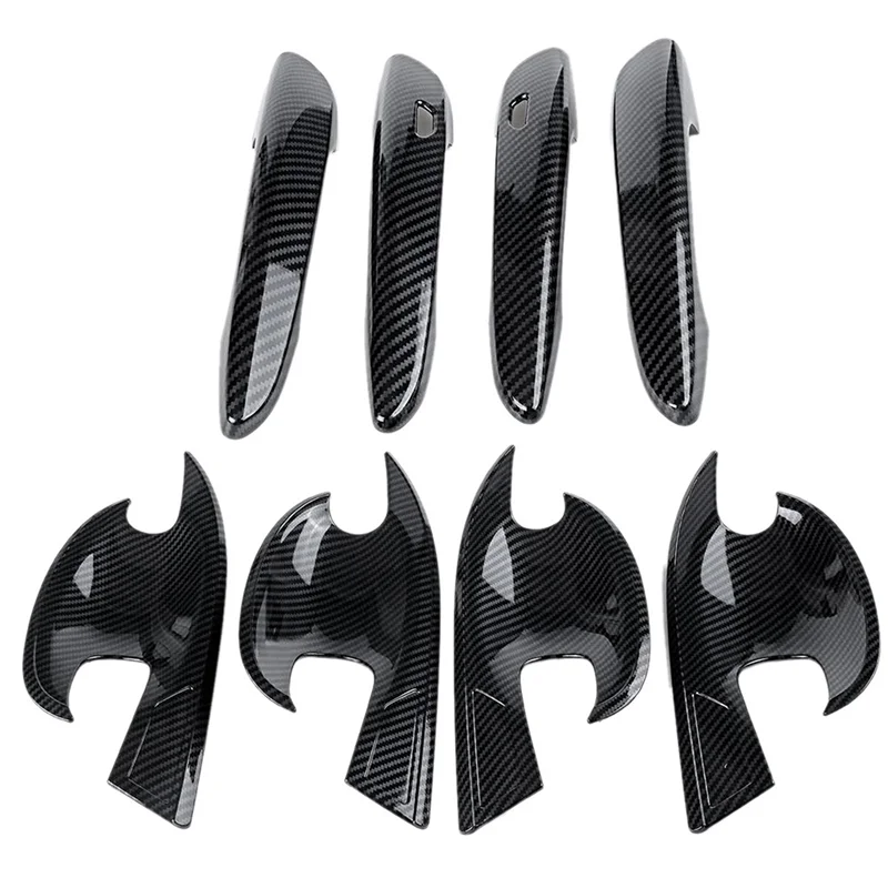 

For Mazda CX30 CX-30 2020 2021 Carbon Fiber Car Door Handle Protective Protective And Door Handle Outer Bowl Trim Cover-A61E