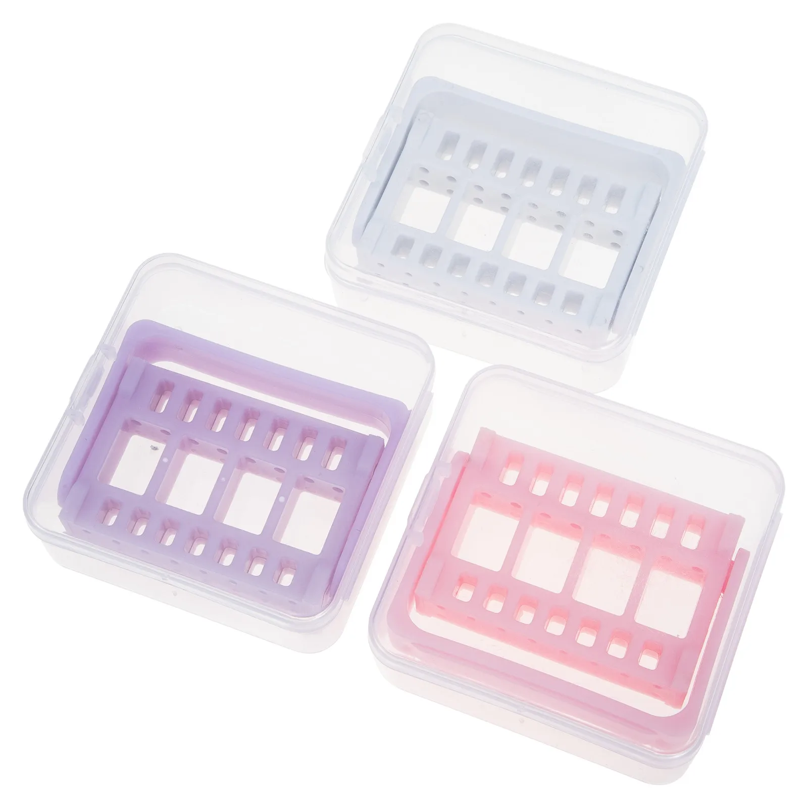 

Набор из 3 акриловых органайзеров для хранения насадок для маникюрных фрез и инструментов для нейл-арта, профессиональный дисплей-бокс для шлифовальных головок и маникюрного оборудования