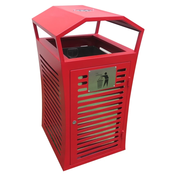 commercial metal sorting trash can large galvanized steel separating recycle waste bin