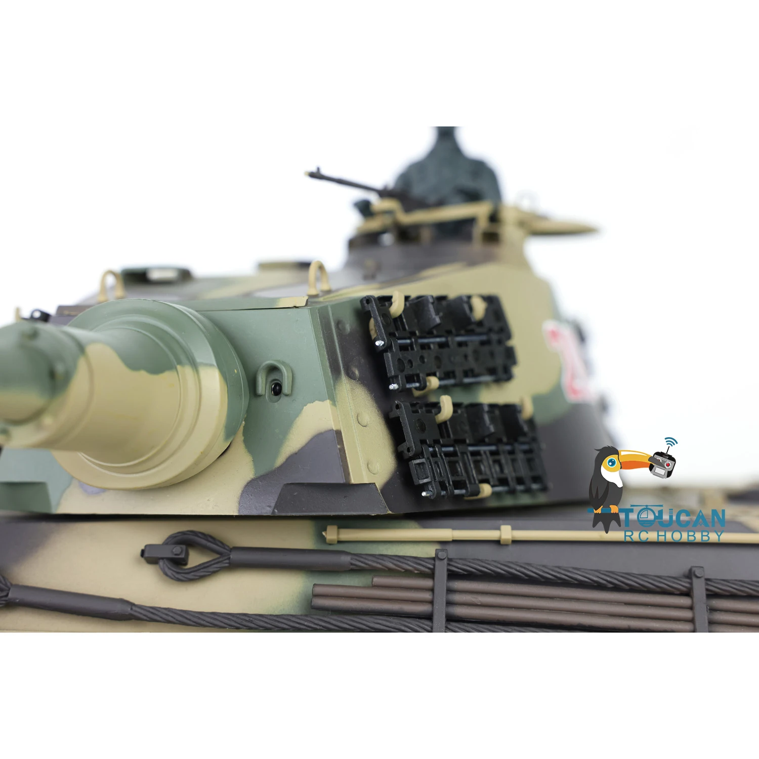 Toys HENG LONG 1/16 7.0 Plastic King Tiger RC Tank 3888A 360° Turret Barrel Recoil Speaker BB Shooting Smoke Machine Gun TH17521