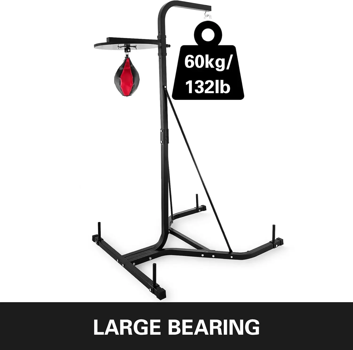 Boxing Heavy Bag Stand,Heavy Duty Boxing Punching Bag Stand Steel Sandbag Rack Freestanding Up to 132 lbs for Home Fitness Stabl