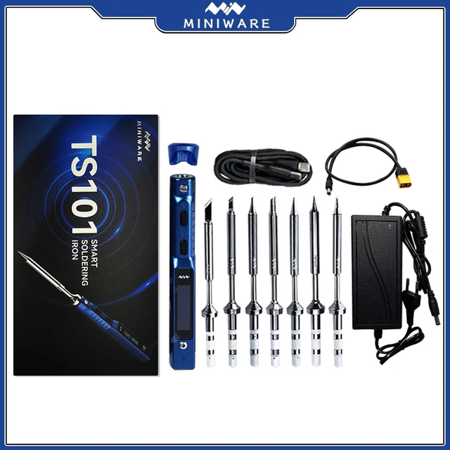 Oryginalna lutownica TS101 65W Smart Mini mobilna stacja lutownicza wyświetlacz LCD regulacja temperatury 24V3A zestaw elektronarzędzi