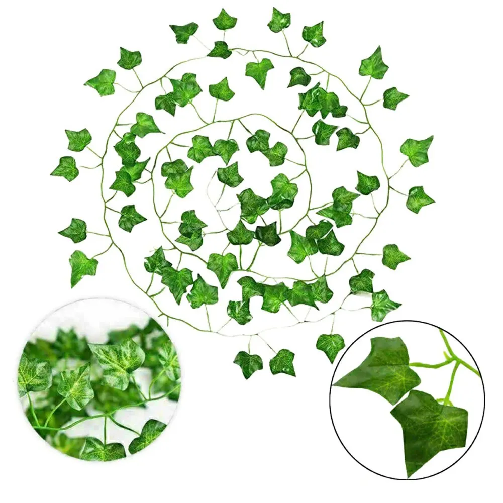 6pcs Artificial Hanging Plant Fake Vine Ivy Leaf Greenery Garland Garden Fence Exterior Decor