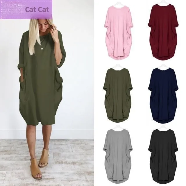 Vestido Casual de Verano para Mujer Talla ande, Moda 209, Mezcla de Poliéster, Ajuste Cómodo, Vestido Largo para Mujer Tal...