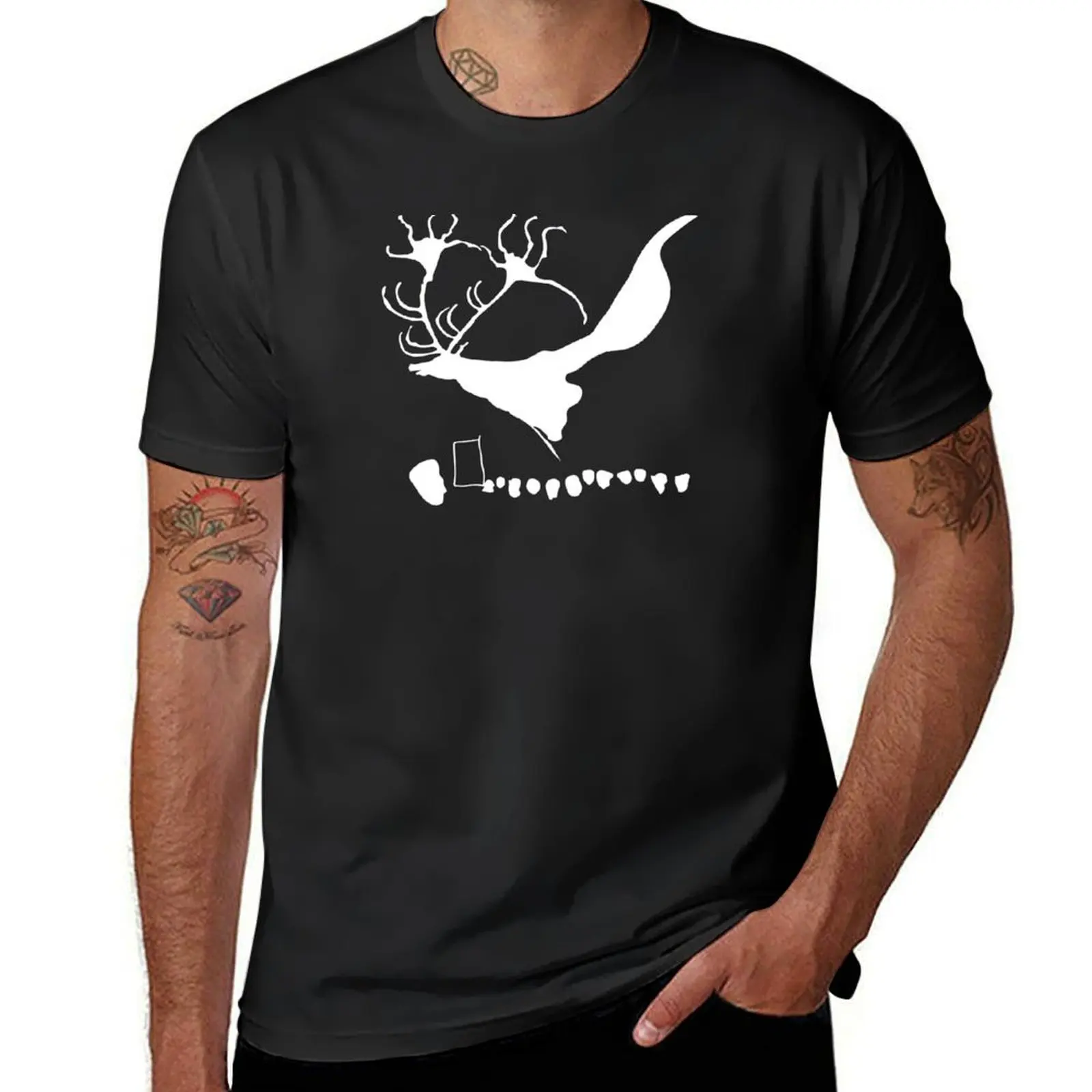 Cave painting of a Megaloceros (Giant Deer) at Lascaux, France. T-Shirt hippie clothes boys animal print men clothing