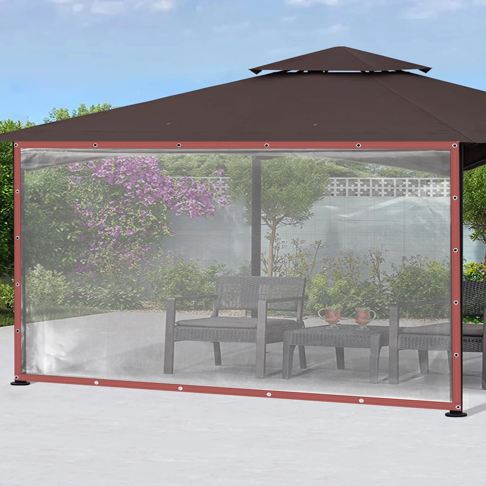 

Durable Waterproof Brown PVC Tarpaulin, 8x20ft, 0.5mm Thick, for Outdoor Protection & Extreme Weather