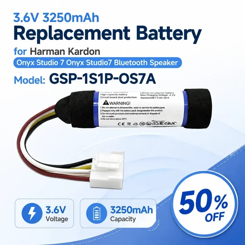 

3.6V 3250mAh Replacement Battery for Harman Kardon Onyx Studio 7 Onyx Studio7 Bluetooth Speaker GSP-1S1P-OS7A