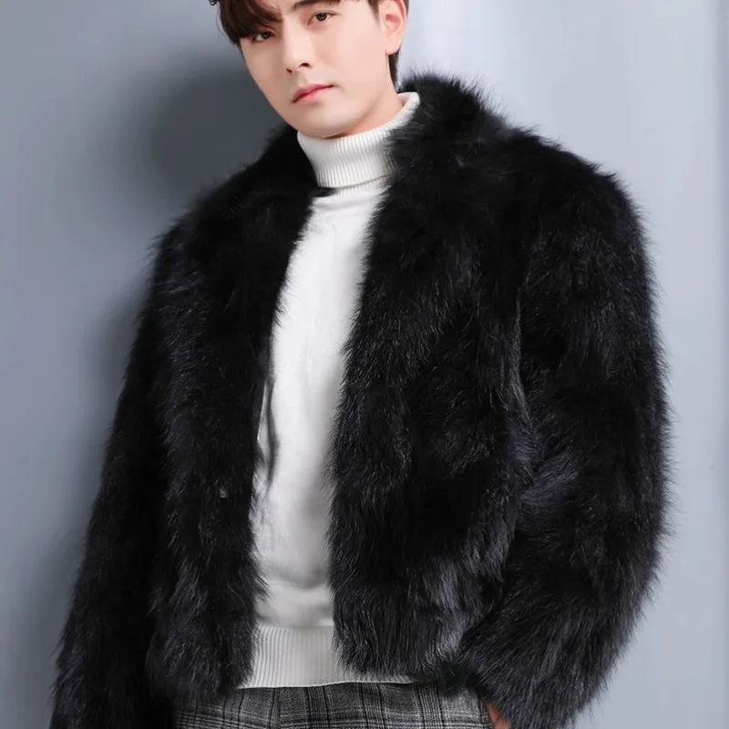 

Men's Winter Tops Coat Faux Fur Eco Thickened Warm Vintage Simple Comfortable Loose Casual Design Fashion Soft Niche Versatile