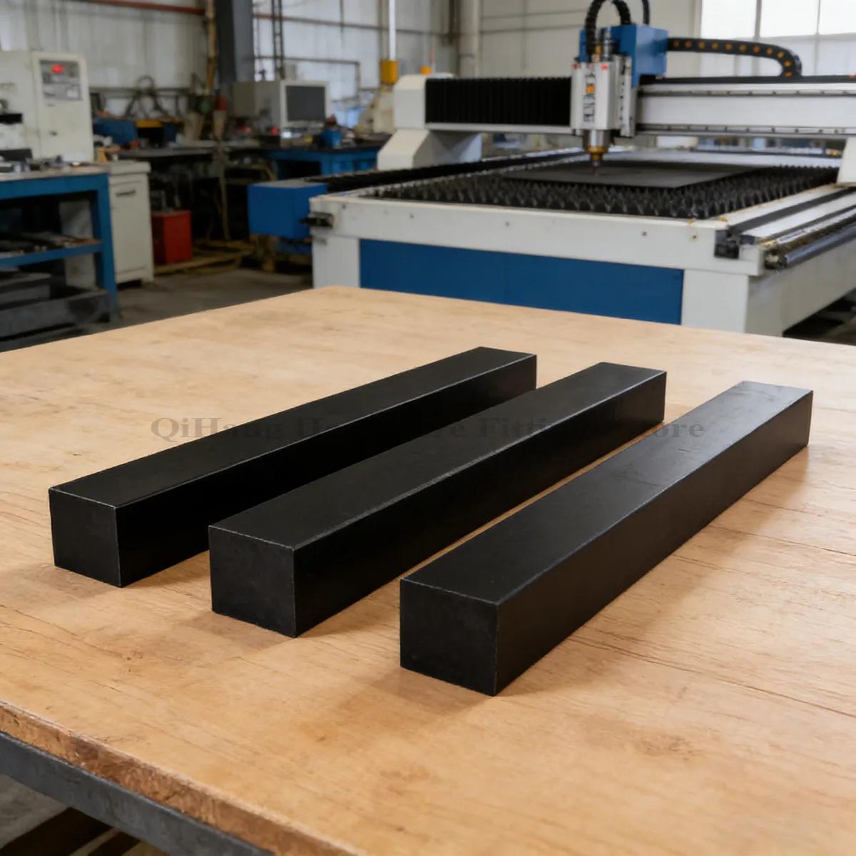 2/4Pcs Black Nylon PA66 Square Flat Strip, 500mm Length, 3-25mm Thick, Wear-Resistant Flat Bar, Industrial Plastic Rod
