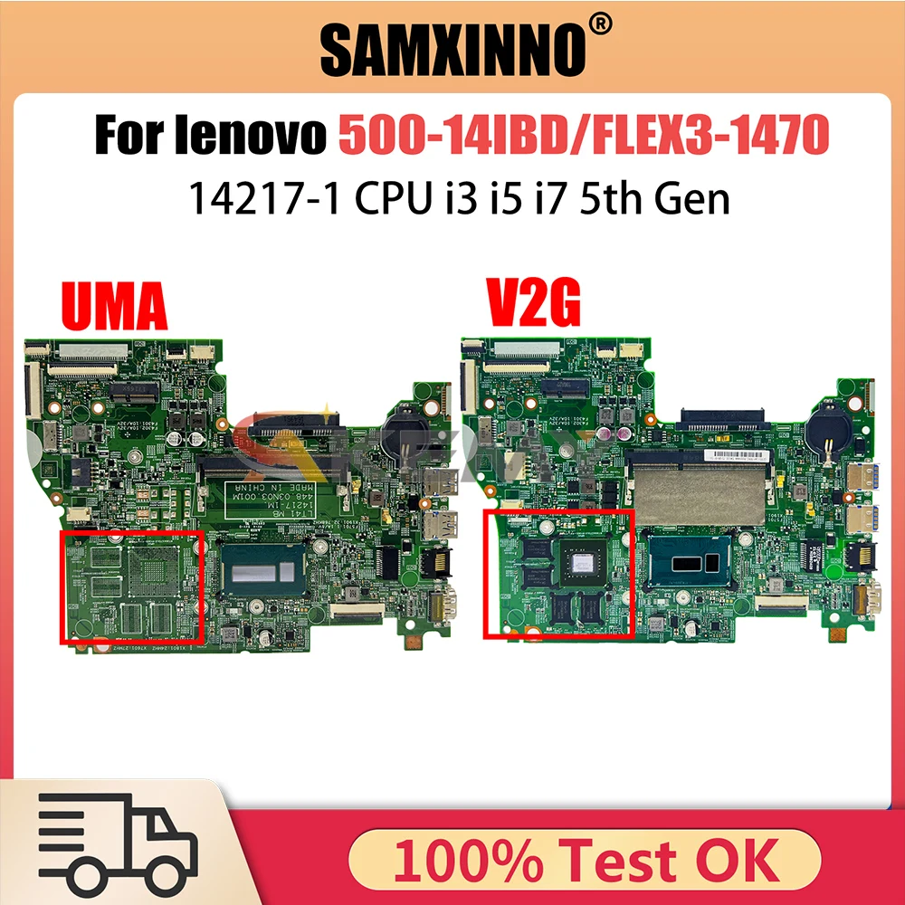 Mainboard For Lenovo FOR YOGA 500-14IBD FLEX3-1470 Laptop Motherboard 14217-1 With i3 i5 i7 5th Gen CPU DDR3