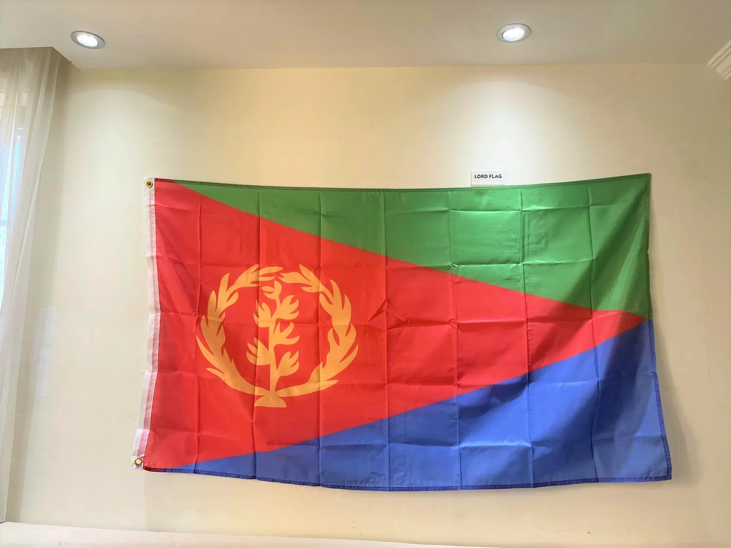 Custom Eritrea Flag 90X150cm Polyester UV Fade Resistant-Eritrean Hanging Eritrean National Flags For Decoration