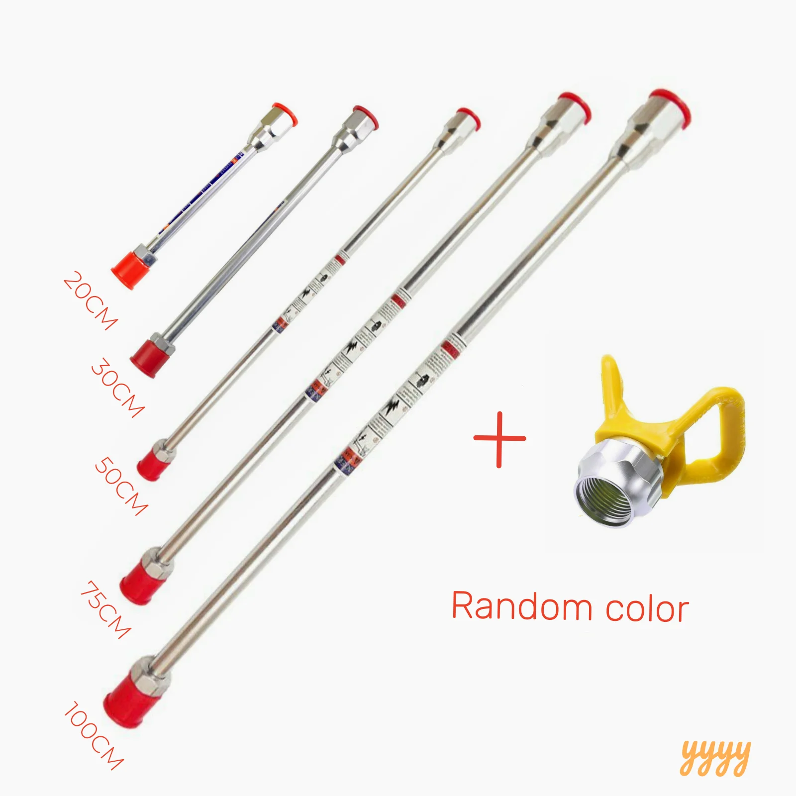 New 20/30/50/75/100cm Sprayer Gun Extension Rod Airless Paint Sprayer Gun Tip Extension Pole Spray Gun Accessories with Nozzle