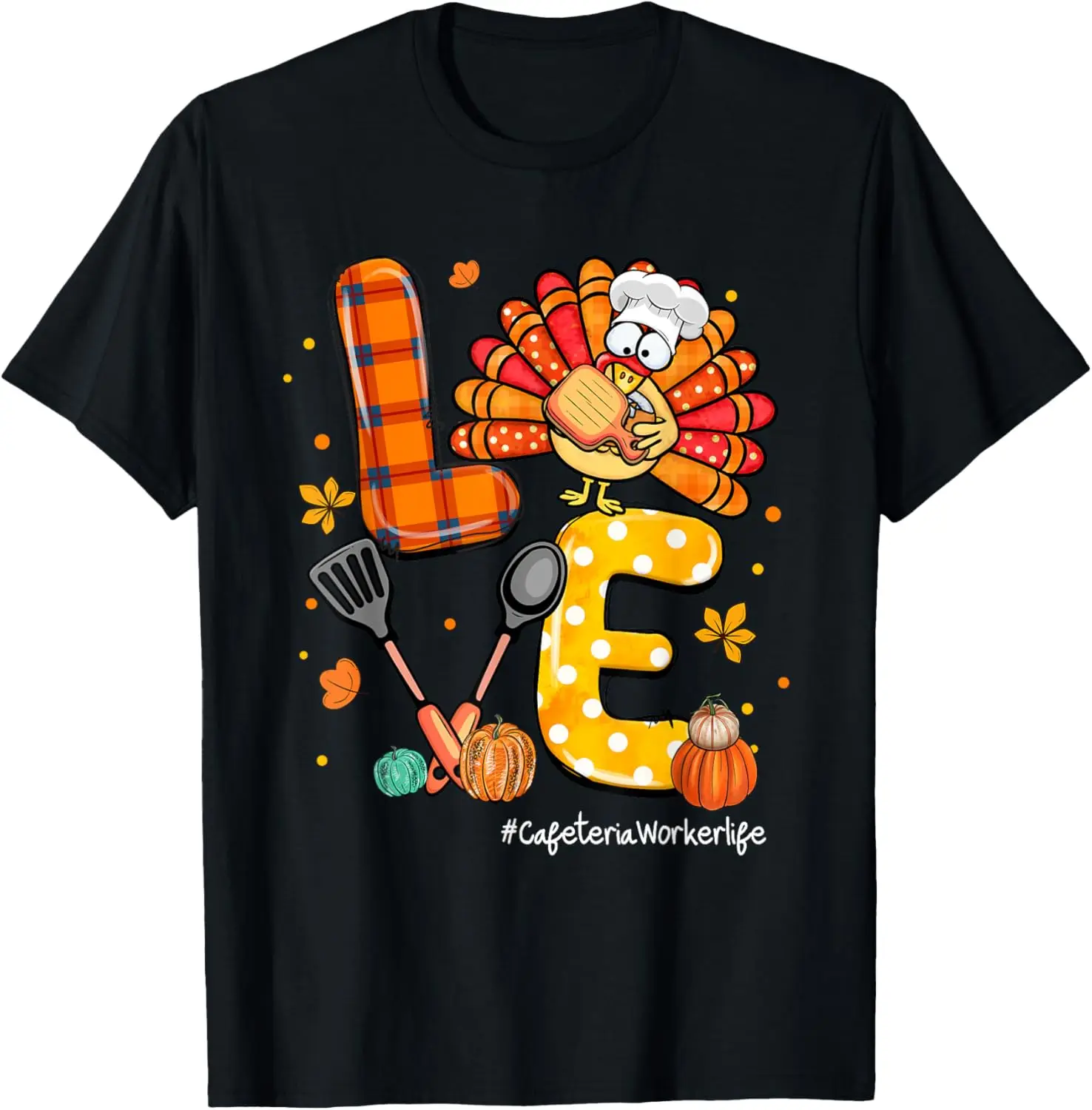AMOR Turquía cafetería trabajador vida calabaza camiseta de Acción de Gracias