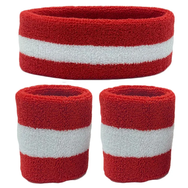 2 Stück Sportarmbänder + 1 Stück Stirnband,Handtuch Schweiß bänder für Männer Frauen Basketball Yoga Stirnband Tennis Armbänder Sport Gym Laufen Volleyball Handgelenk Wrap Schweiß band – Detail 14