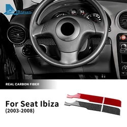 Real Soft Carbon Fiber Sticker For Seat Ibiza 6l 2003 2004 2005 2006 2007 2008 LHD Car Main Driver Strip  Interior Accessories