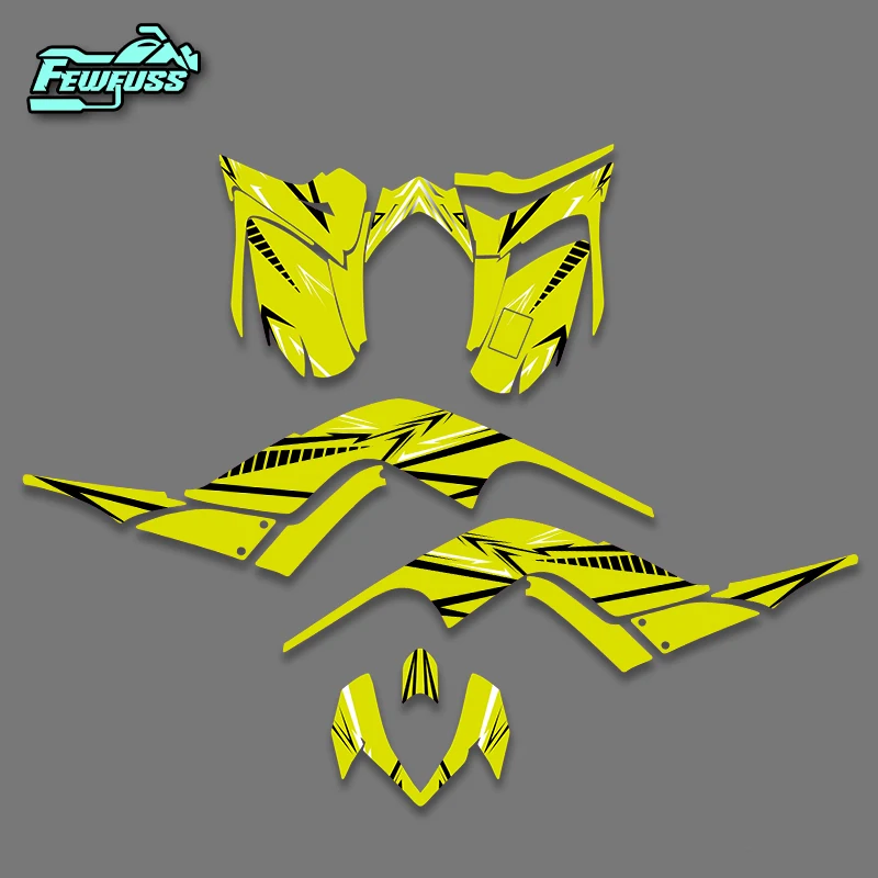 Fewfuss Custom Name & Number Graphics Decals Kit For Yamaha Raptor 700 06‑12 ATV