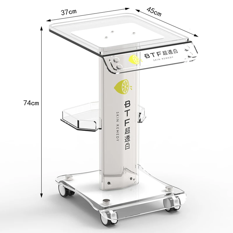 Customer Print Logo Desktop Beauty Salon Trolley Cart Pedestal Rolling Wheel Aluminum Stand Personal Care Appliance Parts