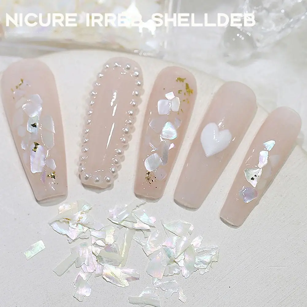 Fatias Shell Ultra-finas para Manicure, Jóias Coloridas Irregulares, Prego Espumante, Diamante Abalone, Fragmentos De Salão Em Caixa, T0O4