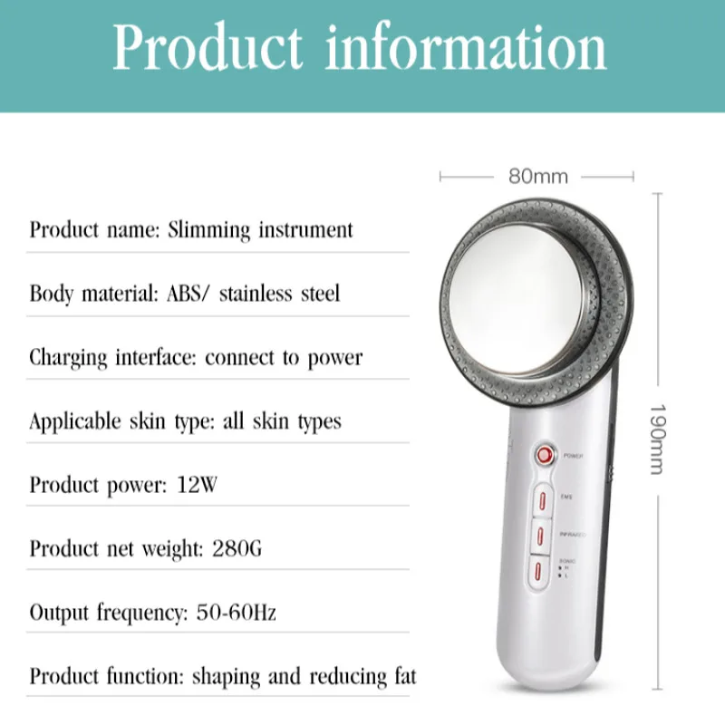 Body Sculpting and Fat Blasting Device with Ultrasonic  and Microcurrent Massage for Home Use