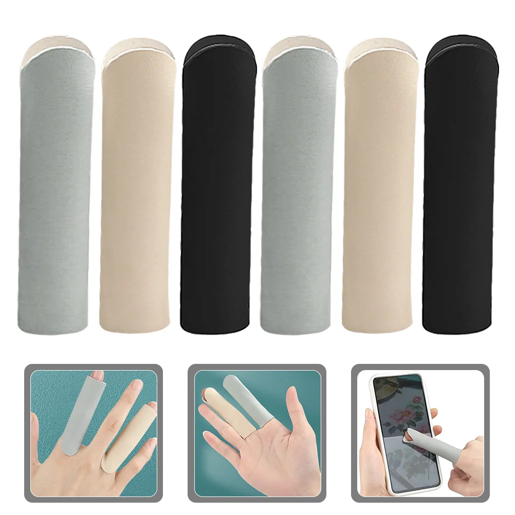 

6Pcs Finger Sleeves Breathable Comfortable Fit Finger Joint Protection Covers Trimmable Size Flexible Support for Injured