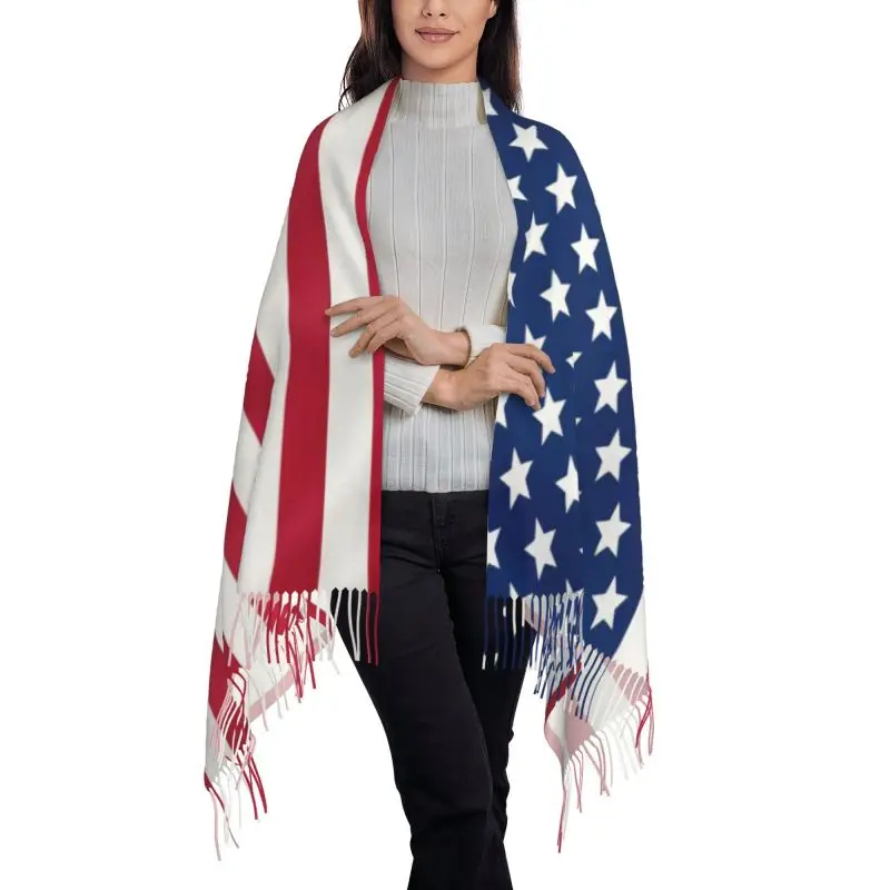 American flag printed pattern new model Scarf Cashmere Woman Wool Ladies Scarf Warm Scarf Women's Winter Scarves Autumn