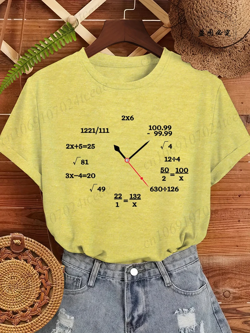 Camisa de reloj de expresiones matemáticas, camiseta Geek con gráfico de matemáticas divertida y educativa, camisetas para amantes de la matemáticas, camisetas de manga corta, regalo bonito