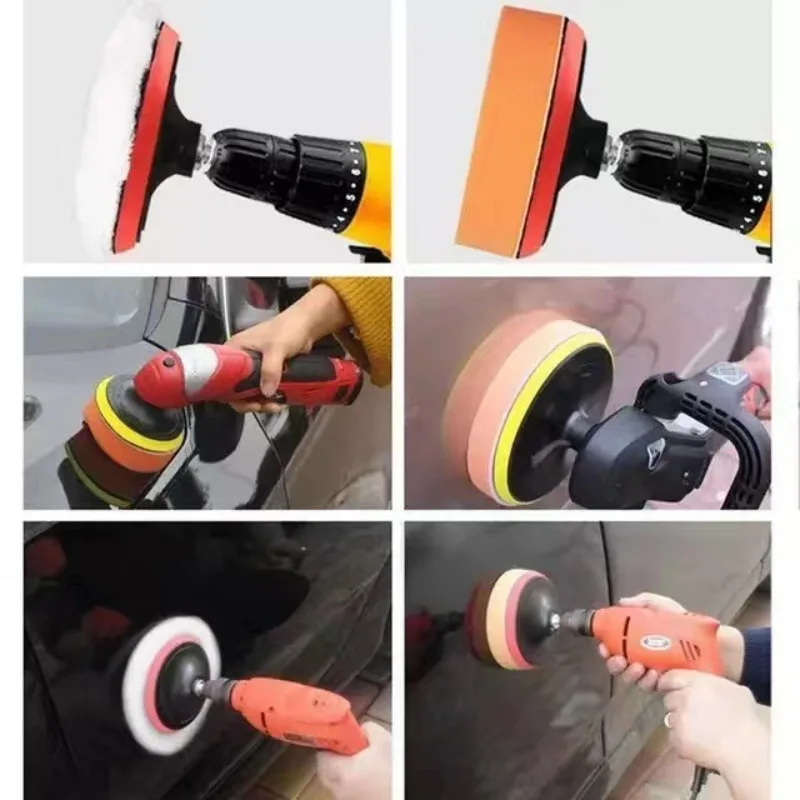 11PCS 3/5/7 Inch Polishing Pads Car Drill Bits Sponge Wool Polishing Pads Car Buffer Polisher for Sanding, Waxing, Sealing Glaze