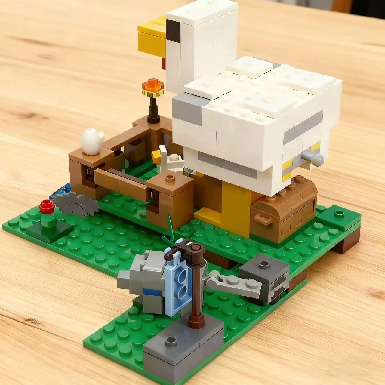 Third Party MOC Compatible Sets My Pixel World Series Building Blocks 21140 Chicken House Coop Egg Assembly Toys