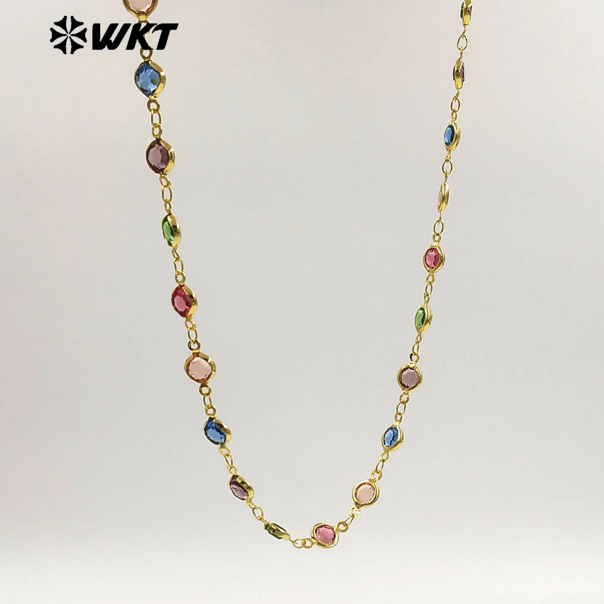 WT-BC281 Colorful Wonderful Crystal Chain Meter With 18K Real Gold Plated For Women Wedding Jewelry